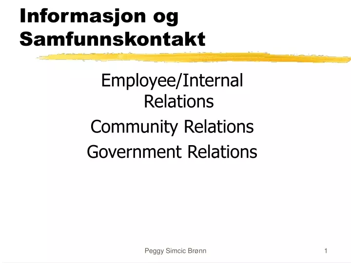 informasjon og samfunnskontakt