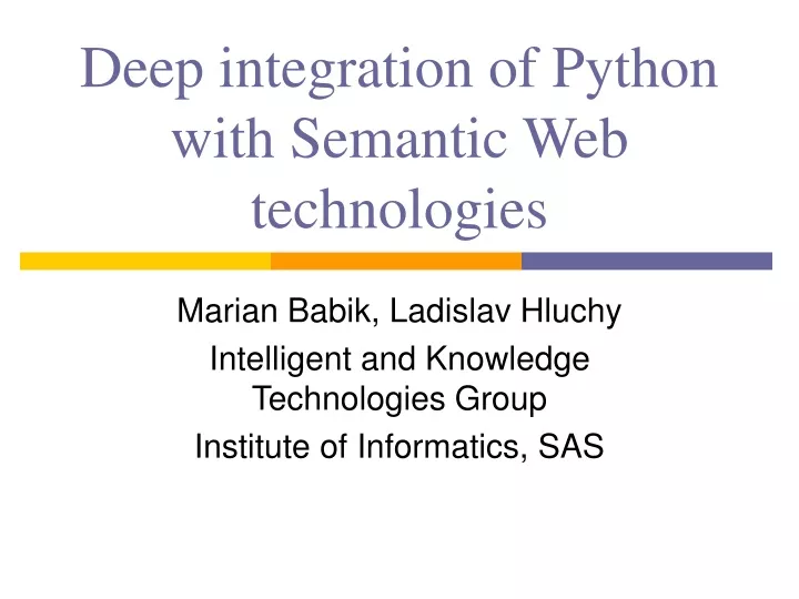 deep integration of python with semantic