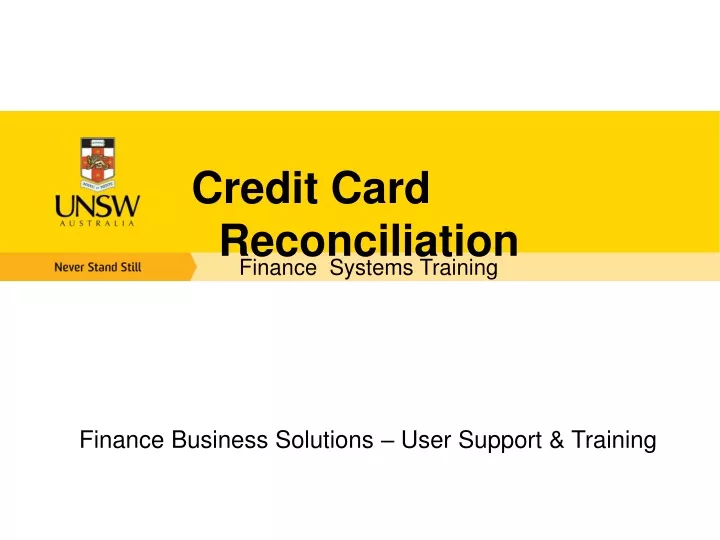credit card reconciliation