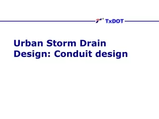 Urban Storm Drain Design: Conduit design