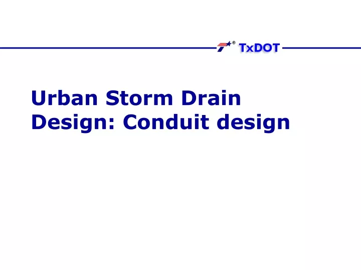 urban storm drain design conduit design