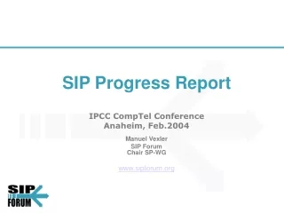 SIP Progress Report