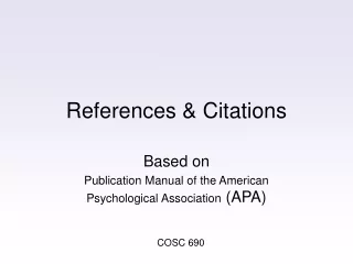 References &amp; Citations