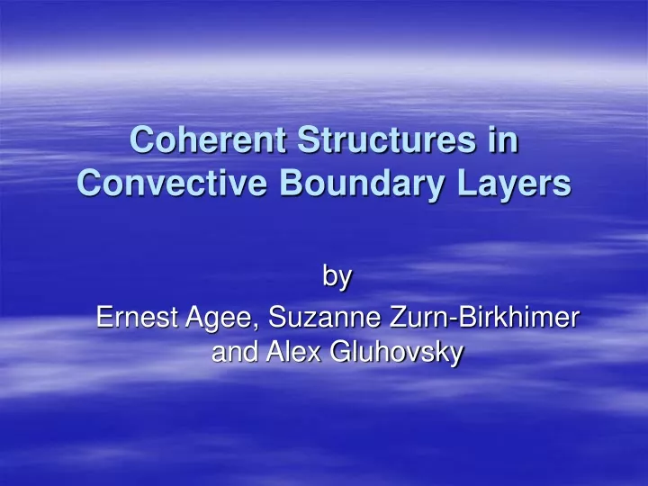 coherent structures in convective boundary layers