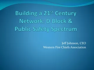 Building a 21 st  Century Network: D Block &amp;  Public Safety Spectrum