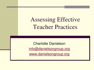 Assessing Effective Teacher Practices