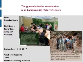 The (possible) Italian contribution  to an European Big History Network