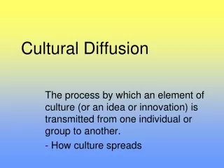 Cultural Diffusion