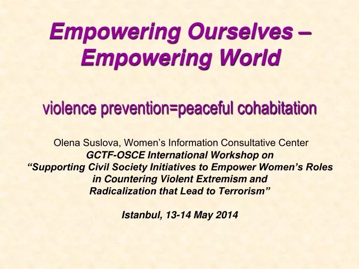 empowering ourselves empowering world violence