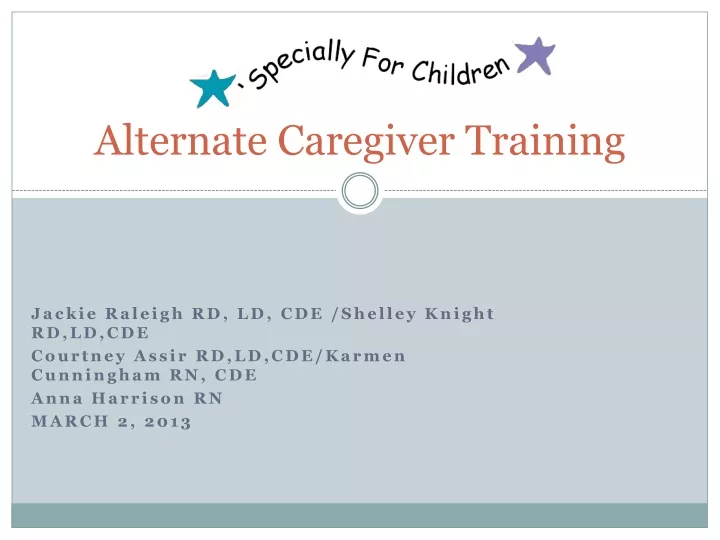 alternate caregiver training
