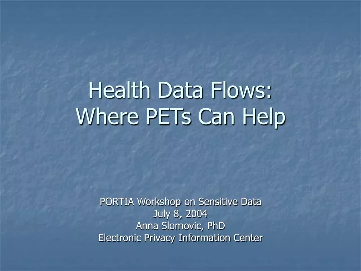health data flows where pets can help
