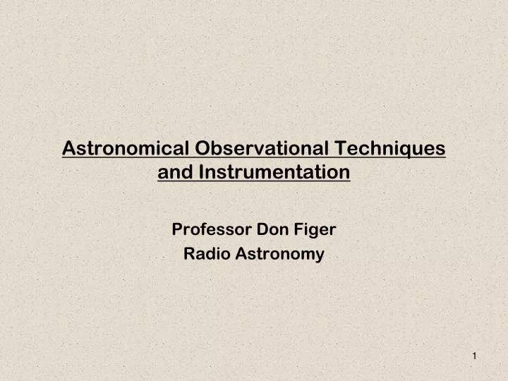 astronomical observational techniques and instrumentation