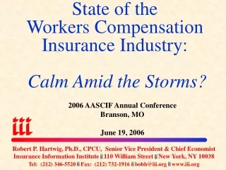 State of the Workers Compensation Insurance Industry: Calm Amid the Storms?