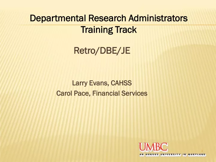 departmental research administrators training