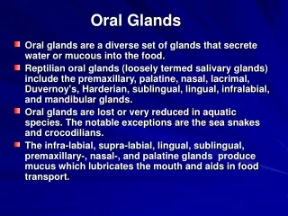 Oral Glands