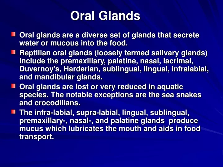 oral glands