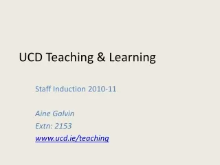 UCD Teaching &amp; Learning