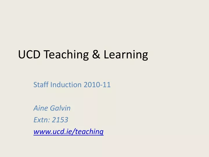 ucd teaching learning