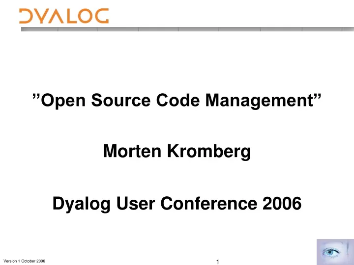 open source code management morten kromberg