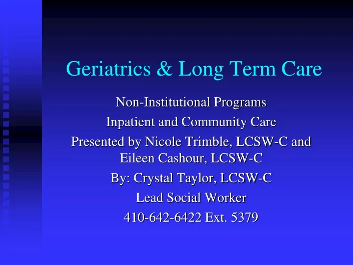 geriatrics long term care