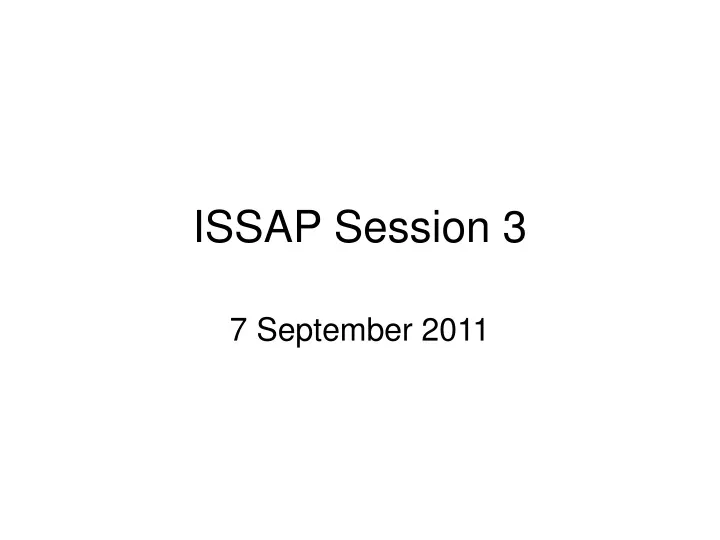 issap session 3