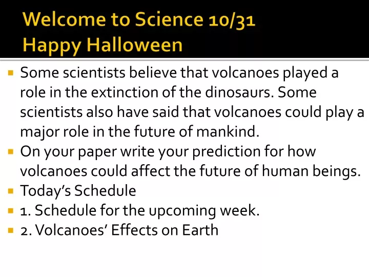 welcome to science 10 31 happy halloween