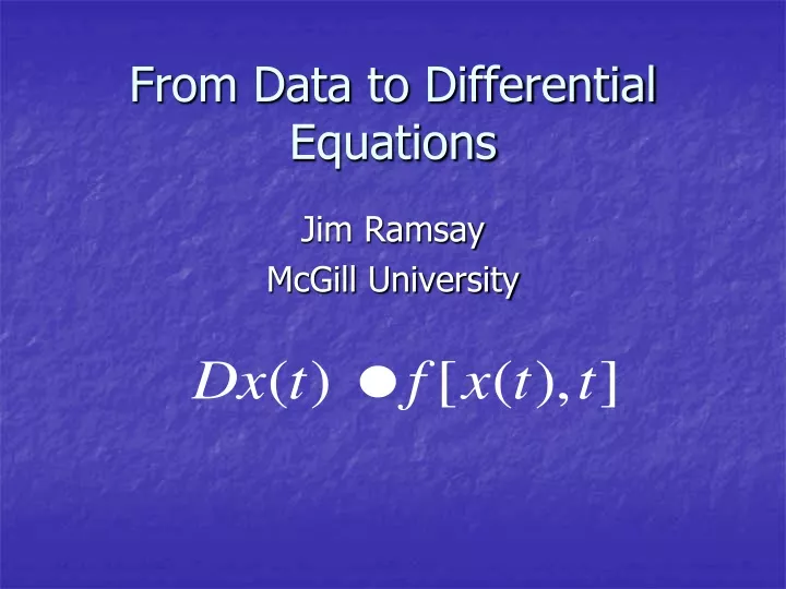 from data to differential equations