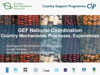 GEF National Coordination Country Mechanisms, Processes, Experiences