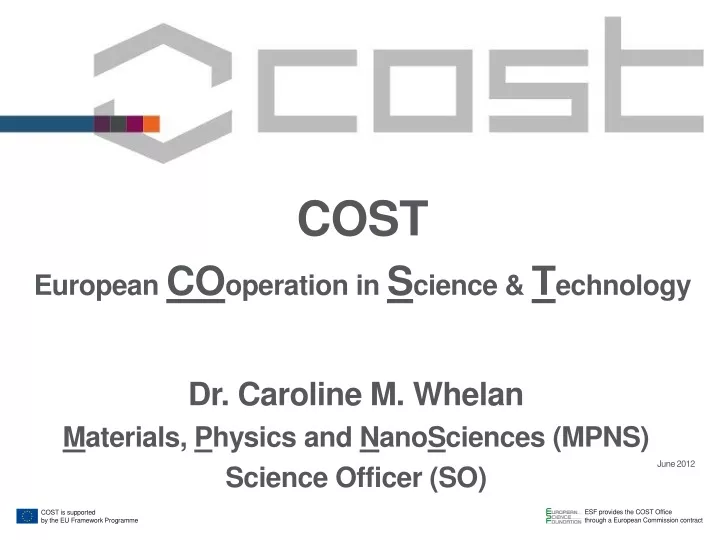 cost european co operation in s cience t echnology