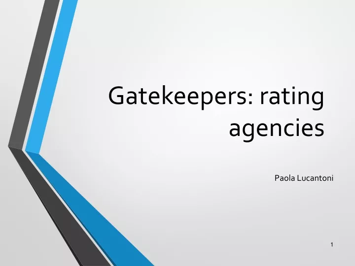 gatekeepers rating agencies