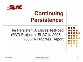 Continuing Persistence: