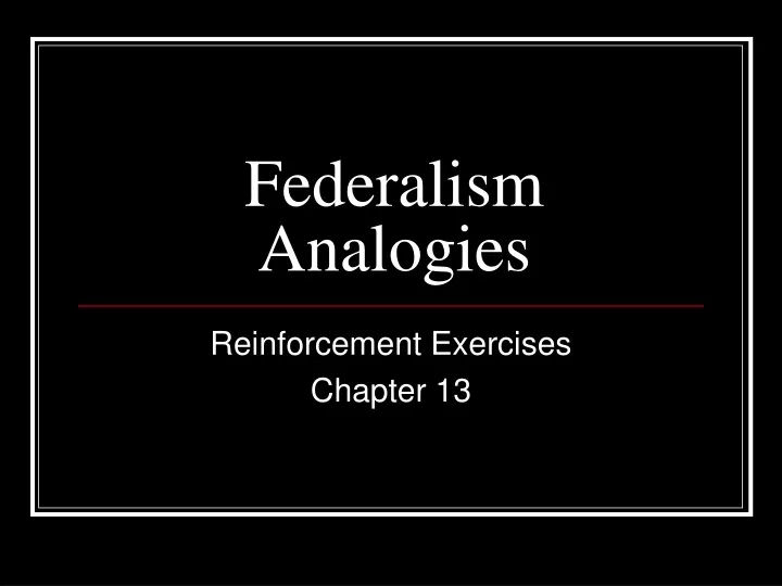 federalism analogies