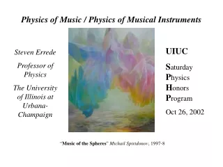 Physics of Music / Physics of Musical Instruments