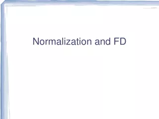 Normalization and FD