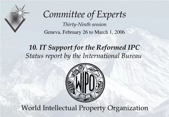 committee of experts thirty ninth session geneva