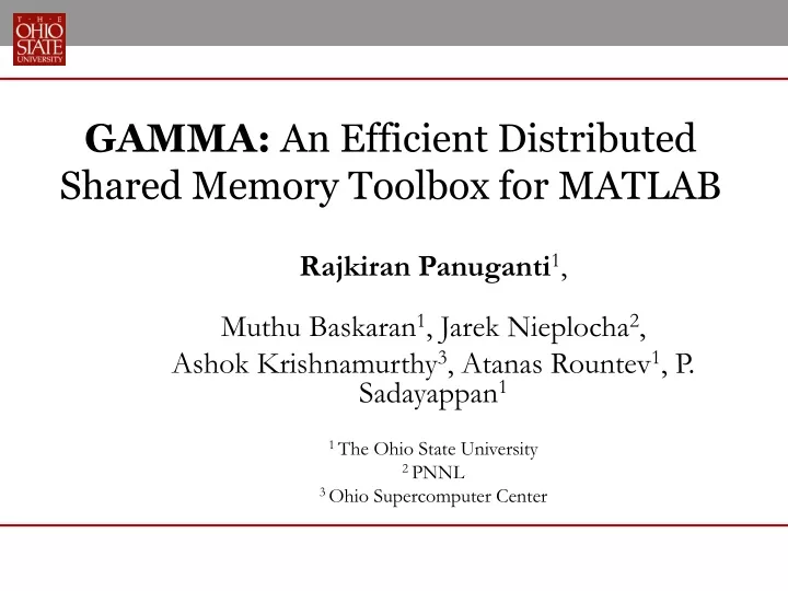 gamma an efficient distributed shared memory toolbox for matlab