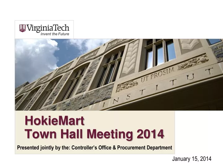 hokiemart town hall meeting 2014