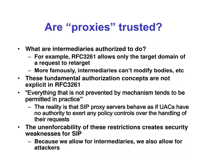 are proxies trusted