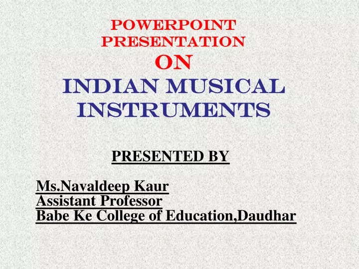 powerpoint presentation on indian musical instruments