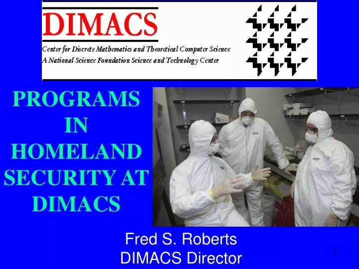 programs in homeland security at dimacs