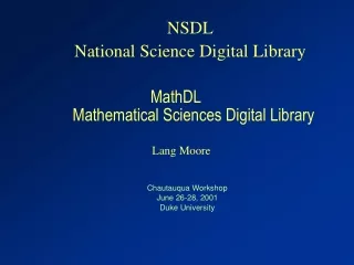 MathDL 	Mathematical Sciences Digital Library