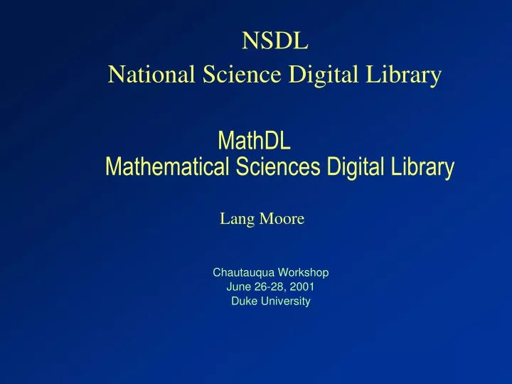 mathdl mathematical sciences digital library