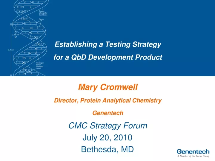 establishing a testing strategy for a qbd development product
