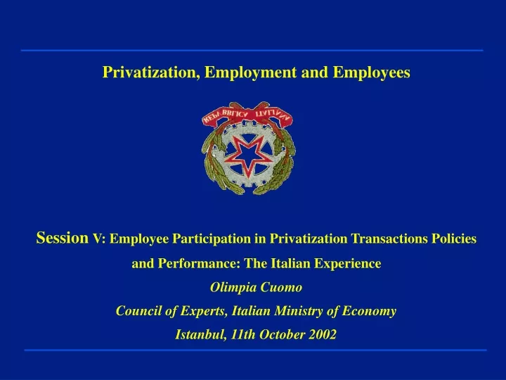 privatization employment and employees session