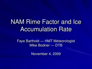 NAM Rime Factor and Ice Accumulation Rate