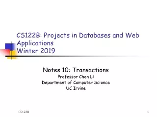 CS122B: Projects in Databases and Web Applications  Winter 201 9