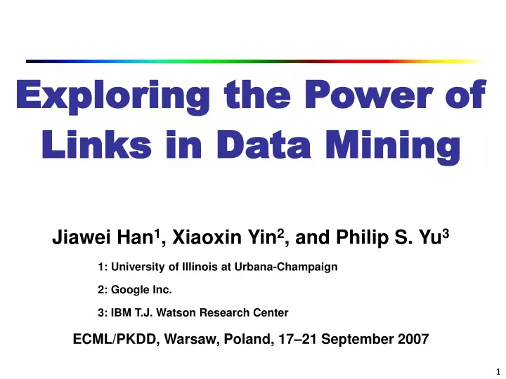 exploring the power of links in data mining