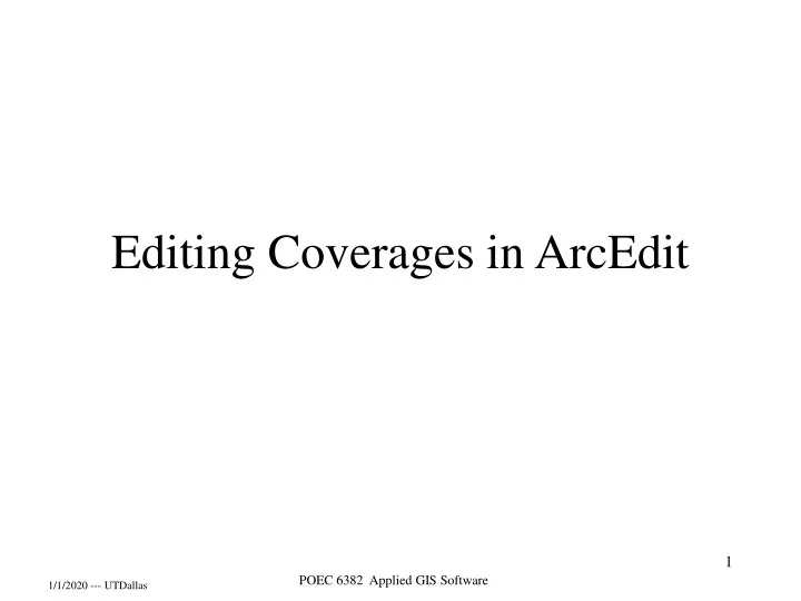 editing coverages in arcedit