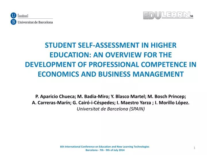 student self assessment in higher education
