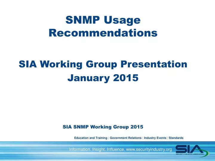 snmp usage recommendations